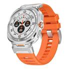 For Samsung Galaxy Watch Ultra 47mm Steel Buckle Fluororubber Watch Band(Silver Orange) - 1