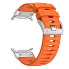 For Samsung Galaxy Watch Ultra 47mm Steel Buckle Fluororubber Watch Band(Silver Orange) - 3