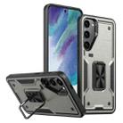 For Samsung Galaxy S21 5G Ring Holder PC Hybrid TPU Phone Case(Titanium Grey) - 1