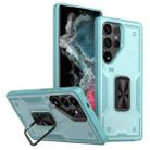 For Samsung Galaxy S22 Ultra 5G Ring Holder PC Hybrid TPU Phone Case(Blue) - 1