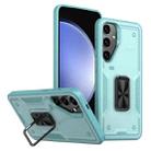 For Samsung Galaxy S23 FE 5G Ring Holder PC Hybrid TPU Phone Case(Blue) - 1