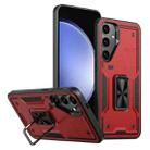 For Samsung Galaxy S23 FE 5G Ring Holder PC Hybrid TPU Phone Case(Red) - 1