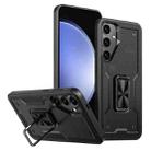 For Samsung Galaxy S23 FE 5G Ring Holder PC Hybrid TPU Phone Case(Black) - 1
