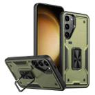 For Samsung Galaxy S23+ 5G Ring Holder PC Hybrid TPU Phone Case(Olive Green) - 1