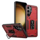 For Samsung Galaxy S23+ 5G Ring Holder PC Hybrid TPU Phone Case(Red) - 1