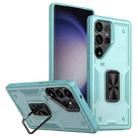 For Samsung Galaxy S23 Ultra 5G Ring Holder PC Hybrid TPU Phone Case(Blue) - 1