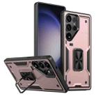 For Samsung Galaxy S23 Ultra 5G Ring Holder PC Hybrid TPU Phone Case(Rose Gold) - 1