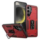 For Samsung Galaxy S24 5G Ring Holder PC Hybrid TPU Phone Case(Red) - 1