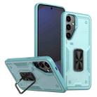 For Samsung Galaxy S24 FE 5G Ring Holder PC Hybrid TPU Phone Case(Blue) - 1
