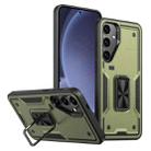 For Samsung Galaxy S25+ 5G Ring Holder PC Hybrid TPU Phone Case(Olive Green) - 1