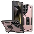 For Samsung Galaxy S25 Ultra 5G Ring Holder PC Hybrid TPU Phone Case(Rose Gold) - 1
