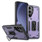 For Samsung Galaxy S25 5G Ring Holder PC Hybrid TPU Phone Case(Purple) - 1