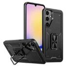 For Samsung Galaxy A25 5G Ring Holder PC Hybrid TPU Phone Case(Black) - 1