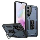 For Samsung Galaxy A35 5G Ring Holder PC Hybrid TPU Phone Case(Navy Blue) - 1