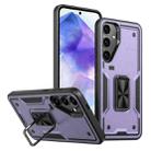 For Samsung Galaxy A55 5G Ring Holder PC Hybrid TPU Phone Case(Purple) - 1