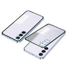 For Samsung Galaxy S24 FE 5G Snap Buckle Metal Frame Frosted Phone Case(Blue) - 1