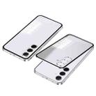For Samsung Galaxy S24 FE 5G Snap Buckle Metal Frame Frosted Phone Case(Silver) - 1