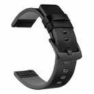 For Suunto 9 / Suunto 7 Steel Buckle 24mm Genuine Leather Watch Band(Black) - 1