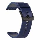 For Suunto 9 / Suunto 7 Steel Buckle 24mm Genuine Leather Watch Band(Blue Black) - 1