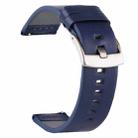 For Suunto 9 / Suunto 7 Steel Buckle 24mm Genuine Leather Watch Band(Blue Silver) - 1