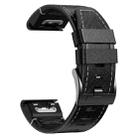 For Garmin 26mm Silicone Leather Quick Release Watch Band(Black) - 2