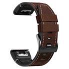 For Garmin 26mm Silicone Leather Quick Release Watch Band(Coffee) - 2