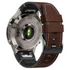 For Garmin 26mm Silicone Leather Quick Release Watch Band(Coffee) - 3