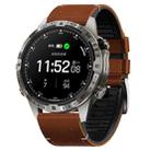 For Garmin 22mm Silicone Leather Quick Release Watch Band(Brown) - 1