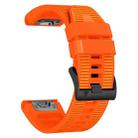 For Garmin 26mm Silicone Canvas Quick Release Watch Band(Orange) - 3