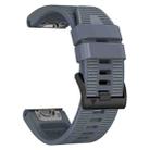 For Garmin 26mm Silicone Canvas Quick Release Watch Band(Grey) - 3