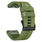 For Garmin 26mm Silicone Canvas Quick Release Watch Band(Army Green) - 3