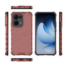 For OPPO Reno13 5G Global Honeycomb Shockproof Phone Case(Red) - 3