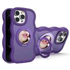 For iPhone 12 Pro Max Mirror Holder MagSafe Phone Case(Purple) - 1