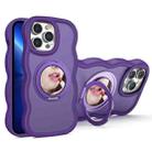 For iPhone 13 Pro Mirror Holder MagSafe Phone Case(Purple) - 1