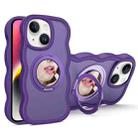 For iPhone 14 Mirror Holder MagSafe Phone Case(Purple) - 1