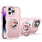 For iPhone 14 Pro Mirror Holder MagSafe Phone Case(Pink) - 1