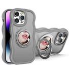 For iPhone 14 Pro Mirror Holder MagSafe Phone Case(Grey) - 1