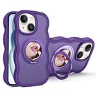 For iPhone 15 Mirror Holder MagSafe Phone Case(Purple) - 1