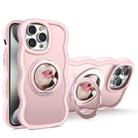 For iPhone 15 Pro Mirror Holder MagSafe Phone Case(Pink) - 1