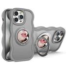 For iPhone 15 Pro Mirror Holder MagSafe Phone Case(Grey) - 1