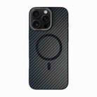 For iPhone 16 Pro Max Carbon Fiber MagSafe Magnetic Phone Case(Black) - 1