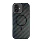 For iPhone 16 Carbon Fiber MagSafe Magnetic Phone Case(Black) - 1