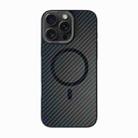 For iPhone 15 Pro Max Carbon Fiber MagSafe Magnetic Phone Case(Black) - 1