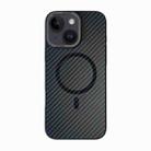 For iPhone 14 Plus Carbon Fiber MagSafe Magnetic Phone Case(Black) - 1