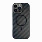 For iPhone 13 Pro Max Carbon Fiber MagSafe Magnetic Phone Case(Black) - 1