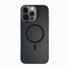 For iPhone 12 Pro Max Carbon Fiber MagSafe Magnetic Phone Case(Black) - 1