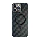 For iPhone 11 Pro Max Carbon Fiber MagSafe Magnetic Phone Case(Black) - 1
