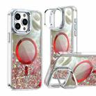 For iPhone 16 Pro Max Epoxy CD Texture Lens Holder MagSafe Phone Case(Red) - 1