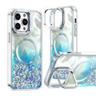 For iPhone 15 Pro Max Epoxy CD Texture Lens Holder MagSafe Phone Case(Light Blue) - 1