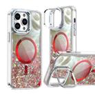 For iPhone 15 Pro Max Epoxy CD Texture Lens Holder MagSafe Phone Case(Red) - 1